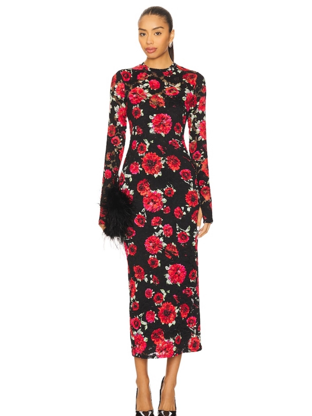 AFRM Ashland Crochet Lace Dress in Painted Roses